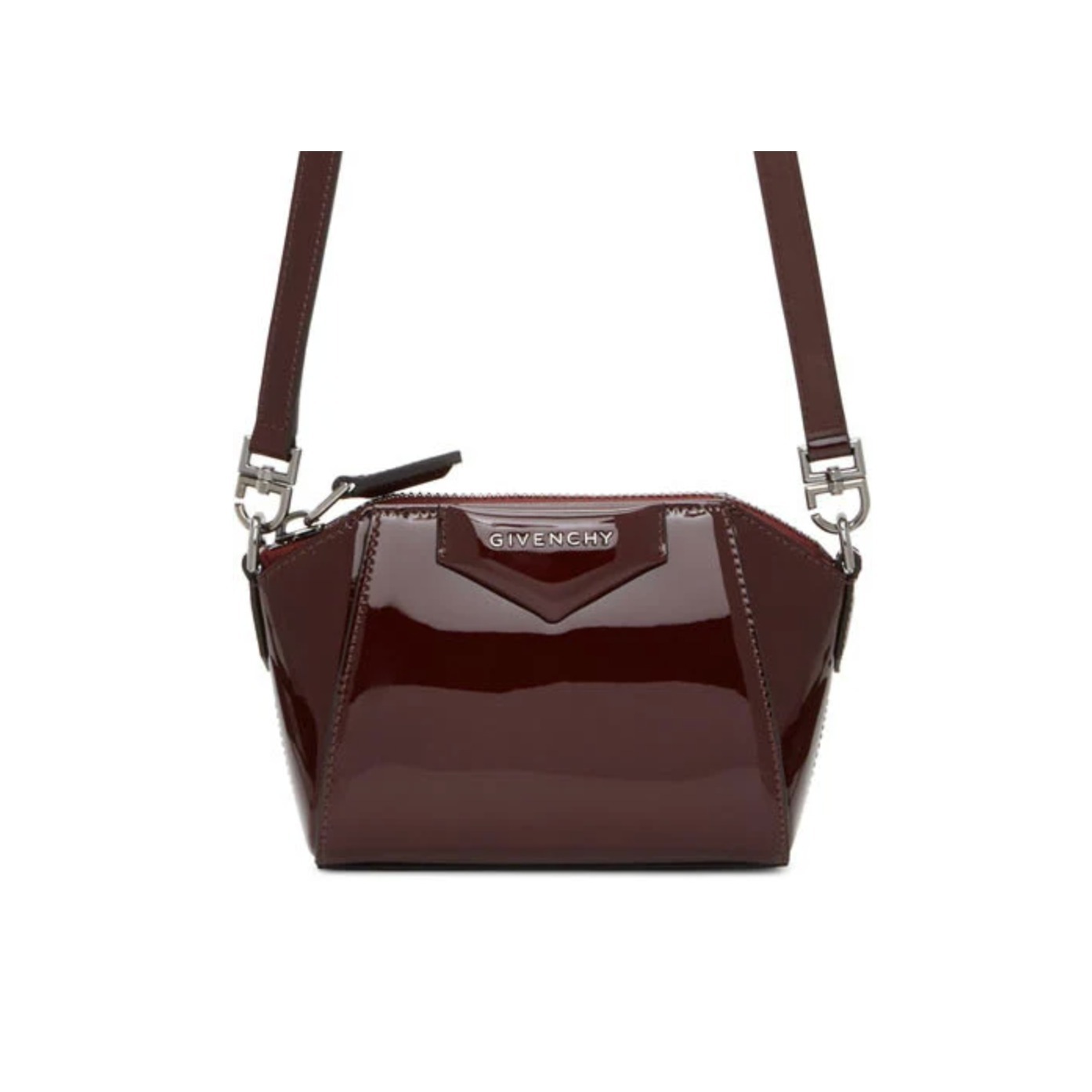 Givenchy Antigona Crossbody Bag Patent Leather Nano Burgundy